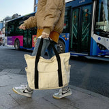 Large Capacity Shoulder Bag Women Canvas Tote Bag