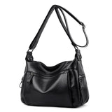 Vintage Leather Messenger Bag Crossbody Women Shoulder Bag