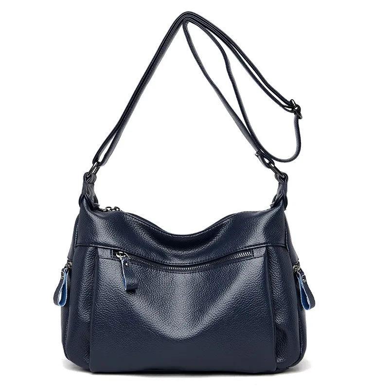 Vintage Leather Messenger Bag Crossbody Women Shoulder Bag