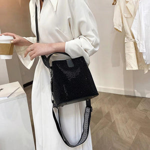 Diamond Women's Shoulder Bag Bucket Large Capacity Crossbody Bag Handbag