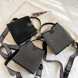 Diamond Women's Shoulder Bag Bucket Large Capacity Crossbody Bag Handbag