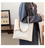 Soft Pu Leather Women's Shopper Tote Bag Solid Big Capacity Female Handbag