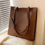 Soft Pu Leather Women's Shopper Tote Bag Solid Big Capacity Female Handbag