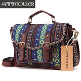 Bohemian Style Shoulder Bag High Satchel Strip Patchwork Handbags