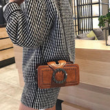 Women's PU Leather Shoulder Bag Studded Diamond Mini Crossbody