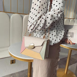 PU Leather Crossbody Bag Chain Handbags Metal Handle Totes