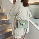PU Leather Crossbody Bag Chain Handbags Metal Handle Totes