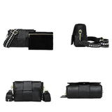 Woven Cow Leather Crossbody Bag Wide Straps Handbags