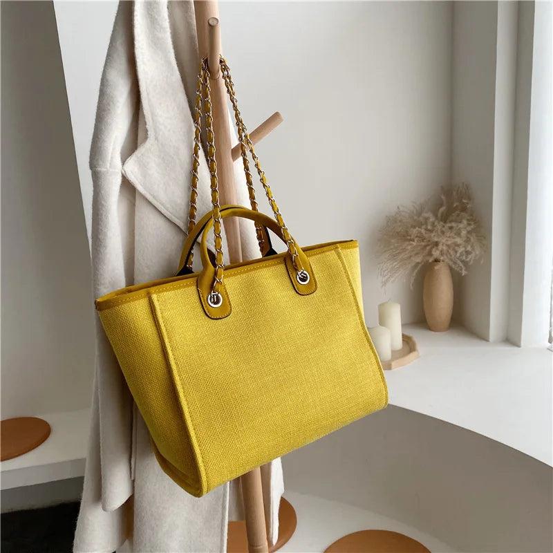 Women Handbags Canvas Tote Shoulder Bag Messenger Crossbody Chain Bags