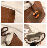 Lamb Wool Bag Women's Autumn And Winter Retro Shoulder Bag High Large Capacity