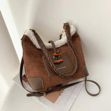 Lamb Wool Bag Women's Autumn And Winter Retro Shoulder Bag High Large Capacity