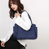 Casual Large Nylon Cloth Tote Shoulder Bag Women Zipper Handbag