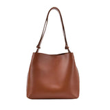 Women's Wide Strap Bucket Bag Soft PU Leather Large Tote