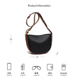 Soft Cowhide Leather Bucket Shoulder Bag for Women