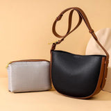 Soft Cowhide Leather Bucket Shoulder Bag for Women
