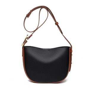 Soft Cowhide Leather Bucket Shoulder Bag for Women