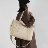 Corduroy Handbag Tote Shopping Bag Zipper Large Casual Shoulder Bags for Women