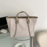 Canvas Tote Bag Shoulder Bags Chain Handbag Women's Bag
