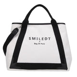 Large Capacity Letter Canvas Bag, Shoulder Crossbody Tote