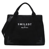 Large Capacity Letter Canvas Bag, Shoulder Crossbody Tote