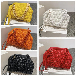 Thick Chain Bag Women Spring Purse And Handbags Small PU Leather Shoulder Bags C