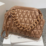 Thick Chain Bag Women Spring Purse And Handbags Small PU Leather Shoulder Bags C