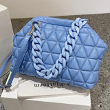 Thick Chain Bag Women Spring Purse And Handbags Small PU Leather Shoulder Bags C