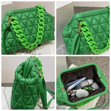 Thick Chain Bag Women Spring Purse And Handbags Small PU Leather Shoulder Bags C