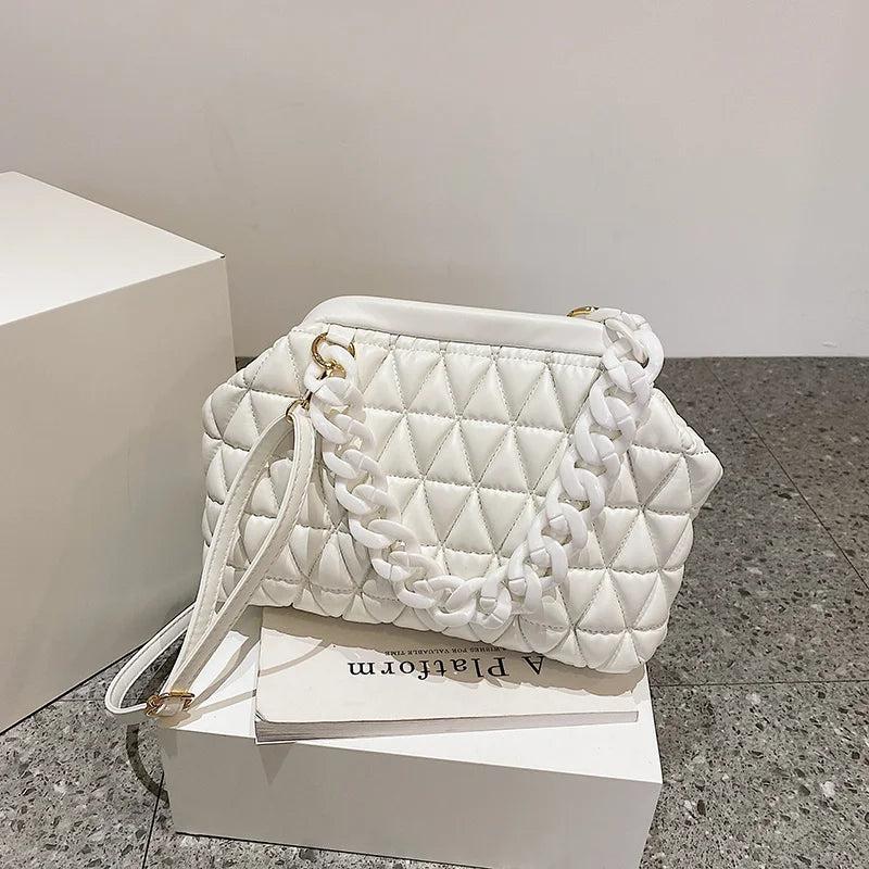 Thick Chain Bag Women Spring Purse And Handbags Small PU Leather Shoulder Bags C