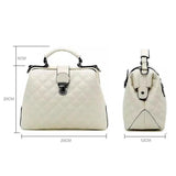 Plaid Rivets Pu Leather Crossbody Bags For Women Solid Shoulder Handbags
