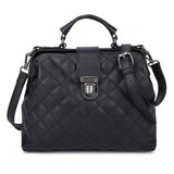 Plaid Rivets Pu Leather Crossbody Bags For Women Solid Shoulder Handbags
