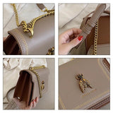 Women's Flap Shoulder Bag Chain Messenger PU Leather Tote Cartoon Crossbody