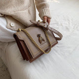Women's Flap Shoulder Bag Chain Messenger PU Leather Tote Cartoon Crossbody