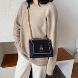 Women's Flap Shoulder Bag Chain Messenger PU Leather Tote Cartoon Crossbody
