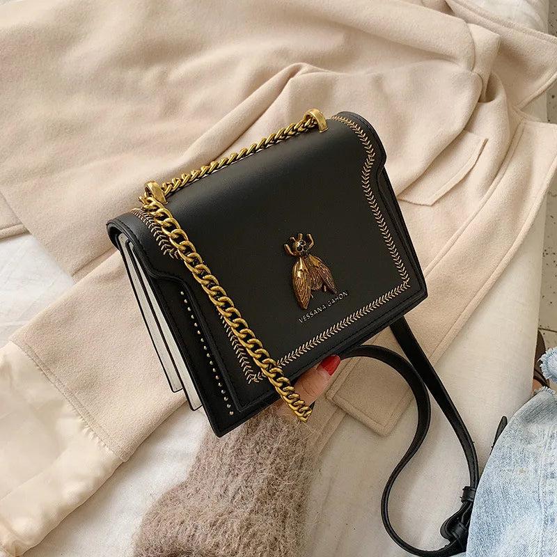 Women's Flap Shoulder Bag Chain Messenger PU Leather Tote Cartoon Crossbody