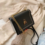 Women's Flap Shoulder Bag Chain Messenger PU Leather Tote Cartoon Crossbody