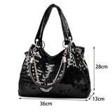 Jiessie&Angela Sequins Shoulder Bag Women Handbag Large Capacity