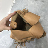 Tassels Shoulder Bag Large Capacity Bucket Handbags PU Leather Totes