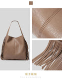 Tassels Shoulder Bag Large Capacity Bucket Handbags PU Leather Totes
