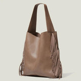 Tassels Shoulder Bag Large Capacity Bucket Handbags PU Leather Totes