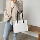 Women's Large Capacity Leather Top-Handle Handbag