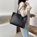 Women's Large Capacity Leather Top-Handle Handbag