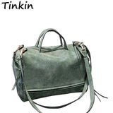 Winter-Style Large Women's Frosted Handbag Vintage Messenger Bag