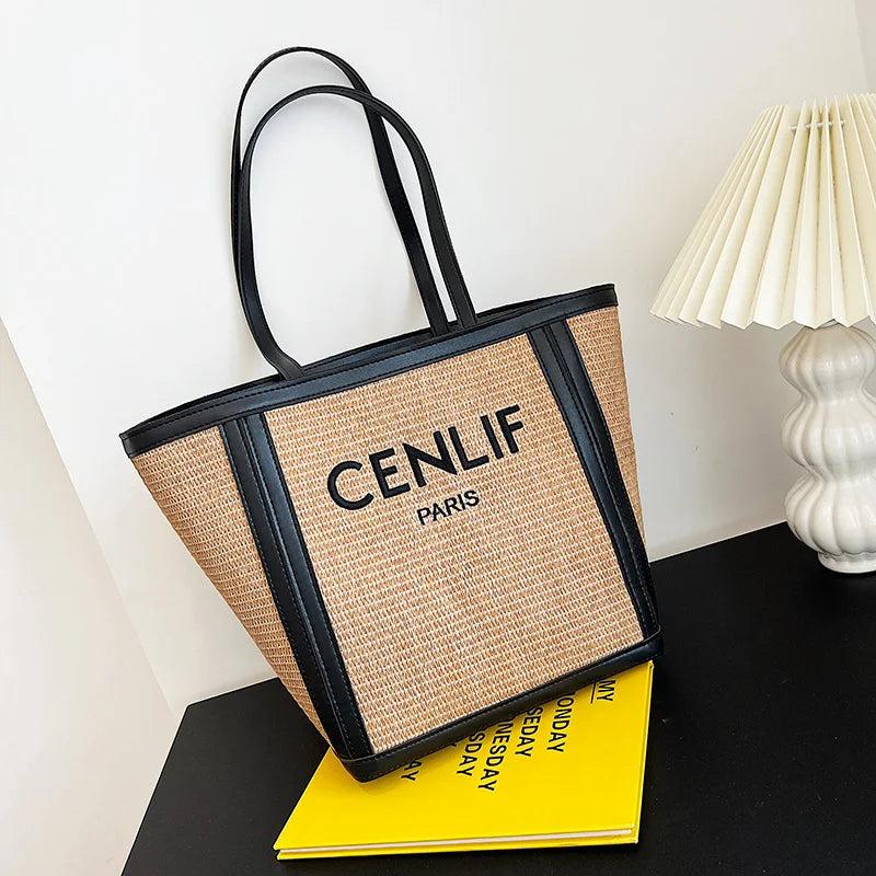 Straw Women Shoulder Bags Big Capacity Handbags Casual Commuter