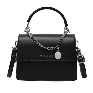 High Quality Leather Shoulder Bag with Thick Chain Handle