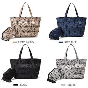Geometric Quilted Shoulder Bags Set