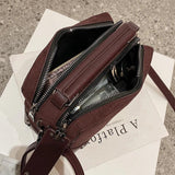 Vintage Leather Women Handbag Rivet Clutch Tote Bags Small Shoulder Crossbod