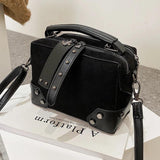 Vintage Leather Women Handbag Rivet Clutch Tote Bags Small Shoulder Crossbod