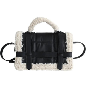 Lamb Wool Ladies Shoulder Bag Leather Women Crossbody Bag