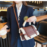 Lamb Wool Ladies Shoulder Bag Leather Women Crossbody Bag